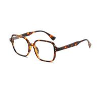 LJCZKA Lunettes Anti-Lumière Bleue Carrées Unisexe | Rétro Années 90 Surdimensionnées pour Jeu & Ordinateur | Verres Transparents Anti-Fatigue Oculaire pour Lecture,Smartphone et TV (Léopard Clair)