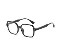 LJCZKA Lunettes Anti-Lumière Bleue Carrées Unisexe | Rétro Années 90 Surdimensionnées pour Jeu & Ordinateur | Verres Transparents Anti-Fatigue Oculaire pour Lecture,Smartphone et TV (NoirTransparent)