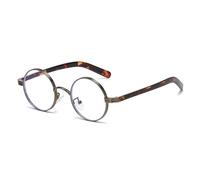 LJCZKA Lunettes Anti Lumiere Bleue Ronde Femme Homme, Lunettes Filtre Lumière Bleue Petite Taille Monture Metal Anti Fatigue pour Jeux, Lecture