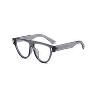 LJCZKA Lunettes Anti Lumiere Bleue Style Pilote Homme Femme,Lunettes Filtre Lumière Bleue Oversize Rond Rétro Années 70 Verres Transparents Anti Fatigue pour Jeux, Lecture (Gris Transparent)