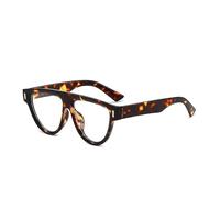 LJCZKA Lunettes Anti Lumiere Bleue Style Pilote Homme Femme,Lunettes Filtre Lumière Bleue Oversize Rond Rétro Années 70 Verres Transparents Anti Fatigue pour Jeux, Lecture (Léopard Transparent)