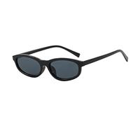 LJCZKA Lunettes de Soleil Femme Ovale Vintage Lunette Oeil de Chat à la Mode Petite Taille Annee 90 Protection UV400 (Noir, Gris)