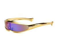 LJCZKA Lunettes de Soleil Futuriste Femme Homme, Petites Lunettes de Soleil Mode Rave Lunettes Alien pour Fête Festival UV400