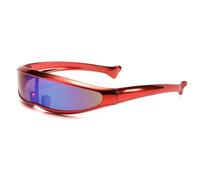 LJCZKA Lunettes de Soleil Futuriste Femme Homme, Petites Lunettes de Soleil Mode Rave Lunettes Alien pour Fête Festival UV400
