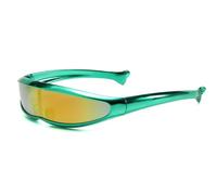 LJCZKA Lunettes de Soleil Futuriste Femme Homme, Petites Lunettes de Soleil Mode Rave Lunettes Alien pour Fête Festival UV400