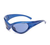 LJCZKA y2k Lunettes de Soleil Futuriste Femme Homme, Lunettes de Soleil Enveloppante Lunettes Grande Taille Protection UV400