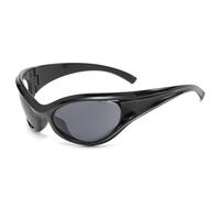 LJCZKA y2k Lunettes de Soleil Futuriste Femme Homme, Lunettes de Soleil Enveloppante Lunettes Grande Taille Protection UV400