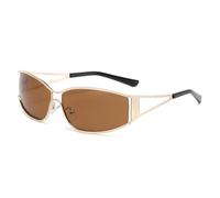 LJCZKA y2k Lunettes de Soleil Futuriste Femme Homme, Lunettes de Soleil Enveloppante Rave Lunette Mode Protection UV400