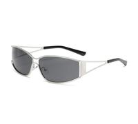 LJCZKA y2k Lunettes de Soleil Futuriste Femme Homme, Lunettes de Soleil Enveloppante Rave Lunette Mode Protection UV400
