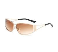 LJCZKA y2k Lunettes de Soleil Futuriste Femme Homme, Lunettes de Soleil Enveloppante Rave Lunette Mode Protection UV400