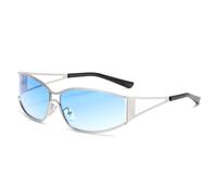 LJCZKA y2k Lunettes de Soleil Futuriste Femme Homme, Lunettes de Soleil Enveloppante Rave Lunette Mode Protection UV400