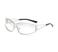 LJCZKA y2k Lunettes de Soleil Futuriste Femme Homme, Lunettes de Soleil Enveloppante Rave Lunette Mode Protection UV400