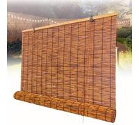 LJDJRHXH Store Enrouleur en Bambou Naturel, 60 65 70 85 90 100 105 110 cm Rouleaux Romains Protection Solaire, Store Rouleau Vénitien en Roseau Anti-UV pour Fenêtre Porte Extérieur Facile à Installer