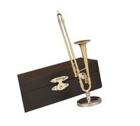 LJERFSW Décorations D'instruments De Musique De Noël Modèle Ornement De Petit Trombone Saxophone Et Cor D'harmonie Bronze Plaqué Or(3)