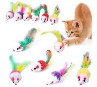 LJFEA 10 pièces 10cm Souris Jouet pour Chat, Jouet de Souris en Peluche pour Chats, Souris Petit Chaton Jeu interactif