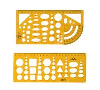 LJFEA 2 pcs Normographe pour Croquis et Schémas - Trace-Formes Technic - Pochoir Cercles, Triangles, Carrés, Rectangles - Formes diverses Géométriques Tailles Diverses - Gabarit Antichoc
