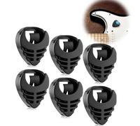 LJFEA 6 Pièces Porte-Médiator Stick-On Porte-Médiators pour Guitare en Plastique Noir Facile à Coller avec Accessoires Adhésifs pour Guitare à Dos et à Ressort