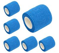 LJFEA 6 Rouleaux Bandage Autoadhésif Cohésifs Bande Cohésive Bandage Medical Sports Bande Elastiques Pansements Adhésifs pour Doigt Mains Pieds Poignets (Bleu)