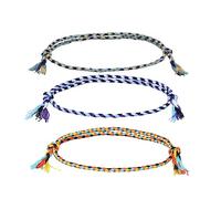 LJFEA Ensemble de 3 bracelets de cheville pour hommes et femmes - style boho hippie - parfaits pour la plage et les festivals - fait main, 100% coton écologique, étanche et réglable