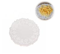 LJFEA Lot de 150 napperons en papier rond,papier dentelle blanche dentelle gâteau papier gâteau papier pour dessous de tasse en papier décoration de vaisselle 5,5 pouces