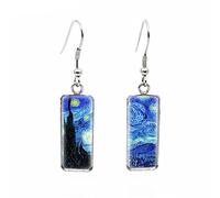 LJFEA Van Gogh painting star earrings fashion jewellery famous artist series stud earrings craft gift