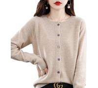 LJFIWY Cardigan en cachemire pour femme, cardigan 2024 en cachemire boutonné sur le devant, pull extensible en tricot doux et chaud, Velours brut, M