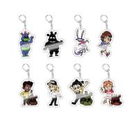 LJFIWY Lot de 8 porte-clés FNAF Five Nights Game - Pendentif pour cartable - Ornement à suspendre - Figurine de sécurité en acrylique - Accessoires pour fans, Type 4, 60X50MM