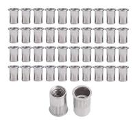 LJFMDLN 40 pièces 304 acier inoxydable tête fraisée moletée écrous à rivets filetés écrous aveugles insérer écrous à rivets Rivnut (Couleur : M8*17)