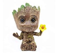 LJG Baby Groot Pot de fleurs - Pot de plantes innovant et décoratif - Figurine d'action - Pots de fleurs et de plantes - Joli jouet modèle - Porte-stylo (Fleur) 14x11x7cm