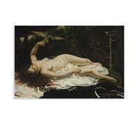 LJHFAOA Gustave Courbet La Femme Au Perroquet (Femme avec un perroquet) Poster sur toile Décoration murale pour salon, chambre à coucher 40 x 60 cm
