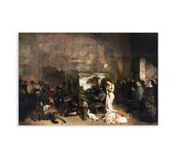 LJHFAOA Poster Gustave Courbet The Painter's Studio sur toile - Décoration murale pour salon, chambre à coucher - 60 x 90 cm