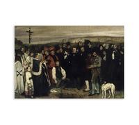 LJHFAOA Poster sur toile Gustave Courbet A Burial At Ornans - Décoration murale pour salon, chambre à coucher - 60 x 90 cm