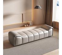 LJHFG63KUYT Banc de Bout de lit Tabouret de Chevet en Cuir Simple et Moderne for Chambre à Coucher, Banc Long léger, idéal for vestiaire ou Chaussures Bancs de Rangement(Dark Gray+Light Gray,Petit)