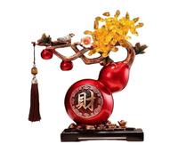 LJHFG63KUYT Bureau Arbre à Argent en Cristal avec Ornement de Gourde, décoration Feng Shui for Salon, Cristaux Reiki Porte-Bonheur Décoration(Red)