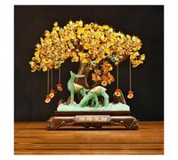 LJHFG63KUYT Bureau Arbre de Cristal Arbre Porte-Bonheur d'argent Feng Shui bonsaï for l'argent la Fortune Bonne Chance Richesse prospérité et succès Pierres précieuses Citrine Décoration(Green,Petit)