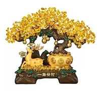 LJHFG63KUYT Bureau Cerf Feng Shui Cristal Fortune Argent Arbre bonsaï décoration Ornement for Apporter Richesse, Chance, prospérité, succès Décoration(Petit)