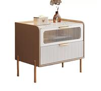 LJHFG63KUYT Étagère de Rangement Table de Chevet Moderne avec élégants Plans Travail en Dalles Pierre, Tables Porte décorative Verre(L45xD38xH50cm)