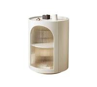 LJHFG63KUYT Étagère de Rangement Table de Chevet Ronde avec Portes en Verre à Rayures Verticales, Table Moderne