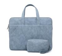 LJHFG63KUYT Étui pour ordinateur portable Sac d'ordinateur portable avec bloc d'alimentation sac de travail en cuir grande capacité bureau professeur d'affaires avec poignée(Blue,Petit)