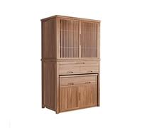 LJHFG63KUYT Méditation Table d'offrande de Richesse Style Chinois en Noyer Noir, avec Armoire Bouddha à Porte découpée cachée pour Le Salon