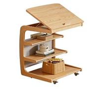 LJHFG63KUYT Tables Basses Bedside Cabinet Storage Cabinets Flip Tables Sliding Book Shelf Decorative Bout De Canapé(Wood Color)