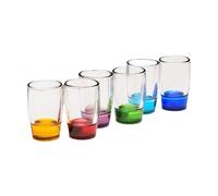 LJHFG63KUYT Verres Lot de 6 verres à shot colorés, petits base épaisse transparente 4,5 cl for whisky, vodka, spiritueux et liqueurs pour jus