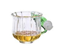 LJHFG63KUYT Verres Tasse en verre soufflé à la main avec anse forme de lys, tasse café/thé borosilicate transparent 135 ml pour jus