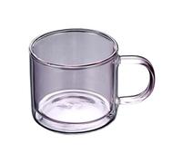 LJHFG63KUYT Verres Tasses à café/thé en verre borosilicate double paroi coloré avec anse, 250 ml pour jus(Light pink)