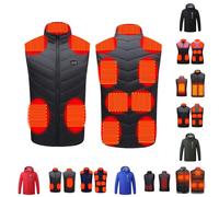 LJHH Gilet Chauffant Homme et Femme électrique Chargement USB Veste Chauffante Doudoune Veste sans Manche Vêtements Chauffant Hiver Chaud Léger Manteau pour Camping Le Ski en Plein Air S-6XL