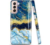 Ljhid-Coque Galaxy S21 Plus Coque Tpu Gel Housse Etui Protection Ultra Fine Mince Léger Case Souple Coque Pour Samsung Galaxy S21+ / S21 Plus 5g 6.7 Pouce - Marbre Design Dark Blue