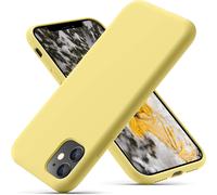 Ljhid-Coque Iphone 11, Coque En Liquide Silicone Conçue Pour Iphone 11, Étui De Protection Antichoc Ultra Mince Avec Doublure Douce En Microfibre Anti-Rayures, 6.1 Pouces, Jaune