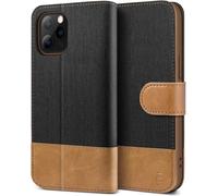 Ljhid-Coque Iphone 12 Pro, Etui Pour Iphone 12, Iphone 12 Pro Housse En Cuir De Protection, Portefeuille En Cuir Polyuréthane, Crochet, Pochette Pour Monnaie, Fermeture Magnétique, Noir