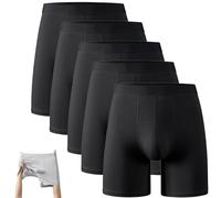 ljhjdkxf Boxers en Bambou pour Homme, Ultra-absorbants, pour Incontinence, Taille Moyenne, Respirants, ne remontent Pas (5 PCS-Black,M)