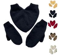ljhjdkxf Gants amusants pour se tenir la main, gants chauds tricotés pour couple, moufles pour 2 personnes, moufles chaudes d'hiver pour cadeau amoureux (1 PCS-Black,One size)